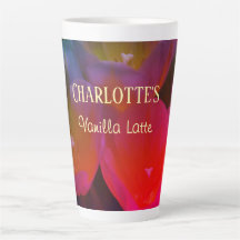 Tulips Blumenname und Lieblings-Latte-Tasse