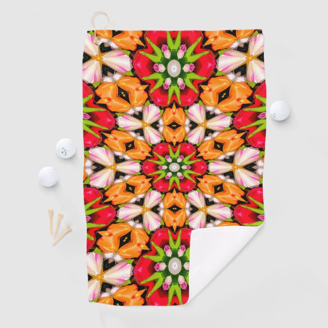 Tulips Bouquet Pattern Golfhandtuch (Insitu)