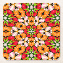 Tulips Bouquet Pattern Rechteckiger Pappuntersetzer