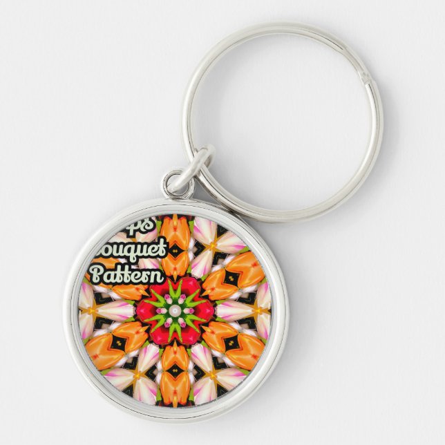 Tulips Bouquet Pattern Schlüsselanhänger (Vorne)