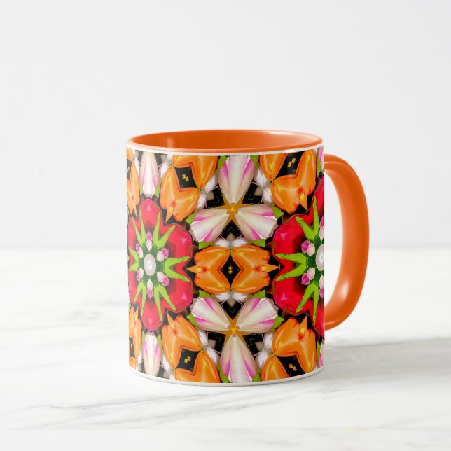 Tulips Bouquet Pattern Tasse (VorderseiteRechts)