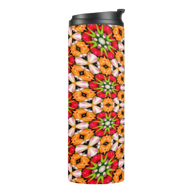 Tulips Bouquet Pattern Thermosbecher (Nach links gedreht)
