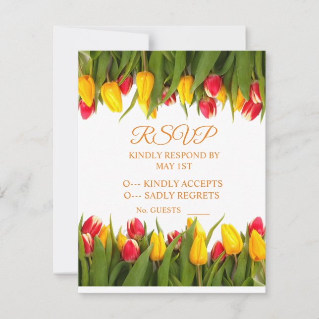 Tulips Bouquet Thunder_Cove RSVP Karte (Vorderseite)