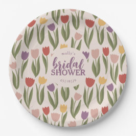 Tulips Brautparty Personalisiert Pappteller
