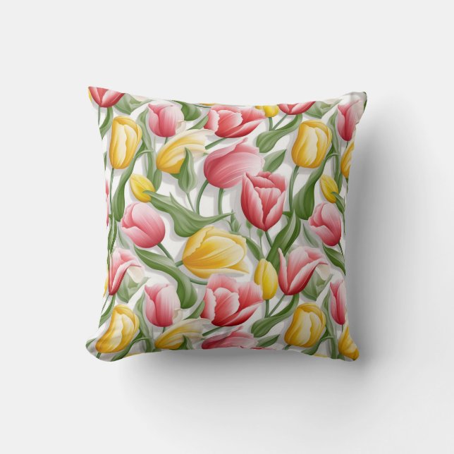 Tulips Cotton Throw Kissen (Vorderseite)