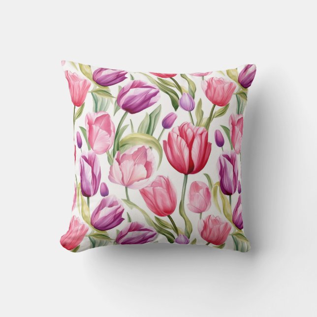 Tulips Cotton Throw Kissen (Vorderseite)
