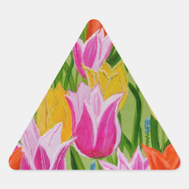 Tulips Dreieckiger Aufkleber (Vorderseite)