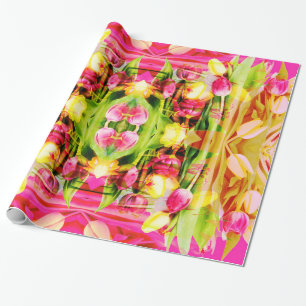TULIPS - Farbige Tulpen Fraktal Art - Geschenkpapier