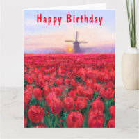 Tulips Field Birthday Card Spring in Niederlande