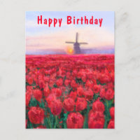 Tulips Field Spring in Niederlande - Happy Birthda