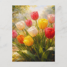 Tulips Garden - Painterly Style Postkarte