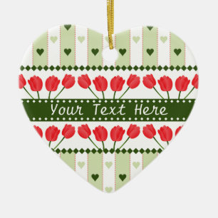 Tulips & Hearts Ornamente, anpassen Keramikornament