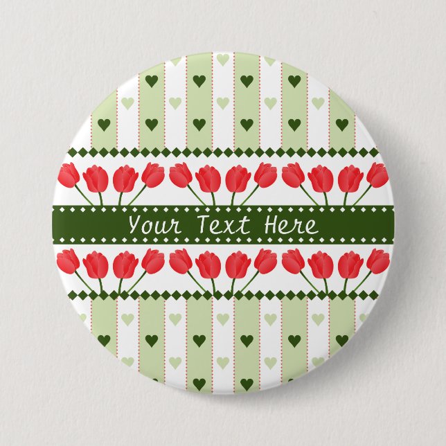 Tulips & Hearts-Taste, anpassen Button (Vorderseite)