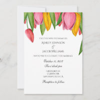 Tulips Hochzeit Einladung. Blumenfrühling lädt ein