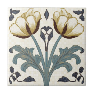 Tulips in Art Nouveau Style Fliese