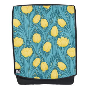 Tulips in blau und gelb rucksack
