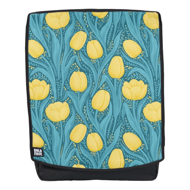 Tulips in blau und gelb rucksack (Vorderseite)