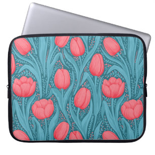 Tulips in blau und rot laptopschutzhülle