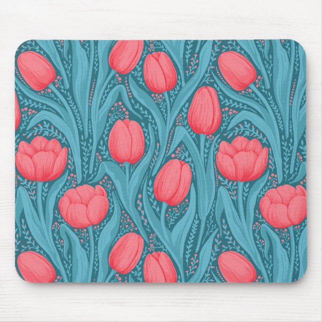 Tulips in blau und rot mousepad (Vorne)