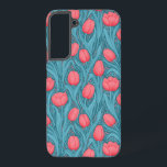 Tulips in blau und rot samsung galaxy hülle<br><div class="desc">Tulissen in blau und rot,  nahtlos</div>