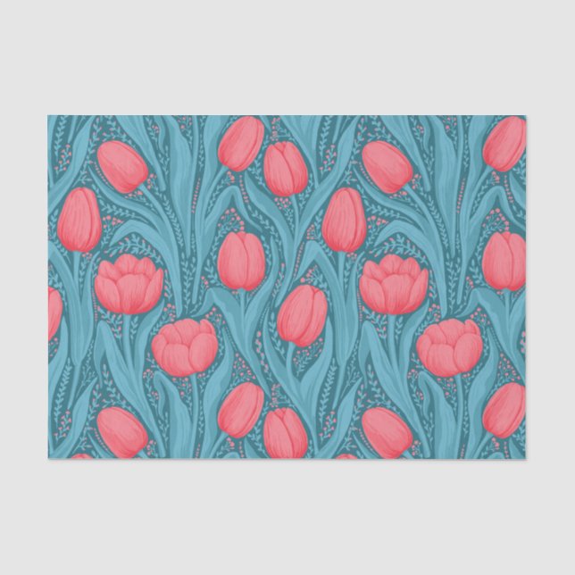 Tulips in blau und rot seidenpapier (Vorderseite)