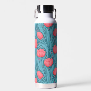 Tulips in blau und rot trinkflasche