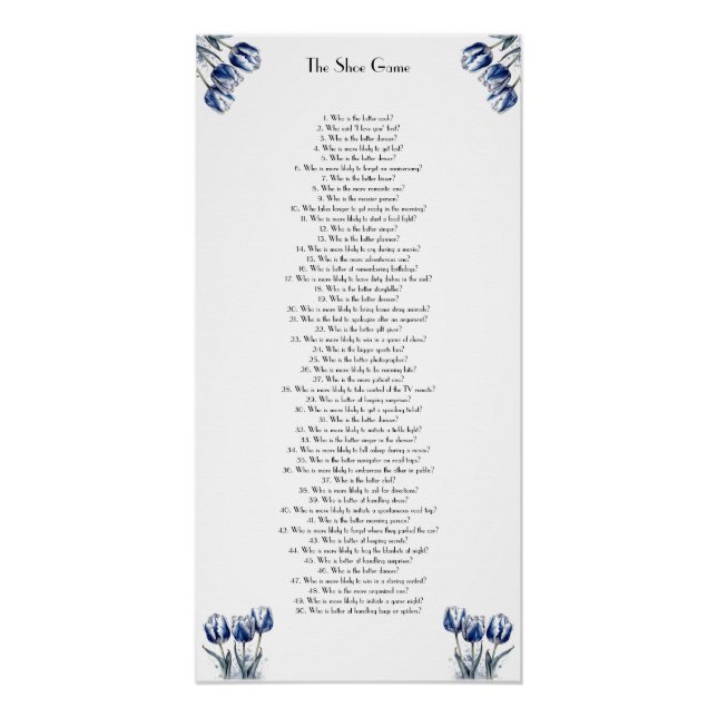 Tulips in Delft Blue benutzerdefinierbar Poster (Vorderseite)