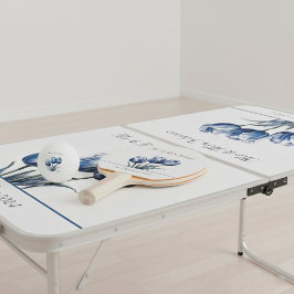 Tulips in Delft Blue benutzerdefinierbar Tischtennisball