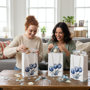 Tulips in Delft Blue Kleine Geschenktüte