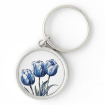 Tulips in Delft Blue