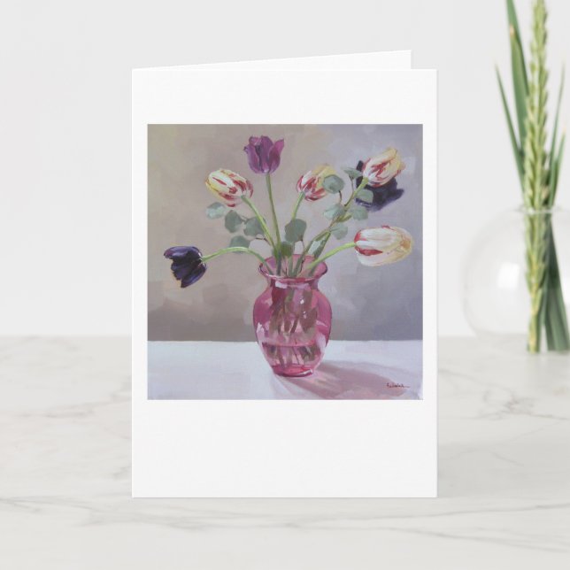 "Tulips in Pink" Feiertagskarte (Vorderseite)