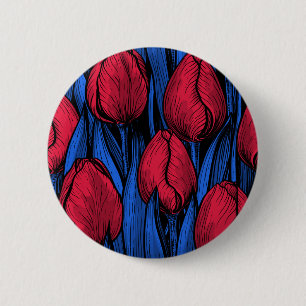 Tulips in Rot und Blau Button
