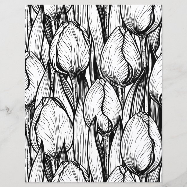Tulips in Schwarzweiß (Vorderseite)