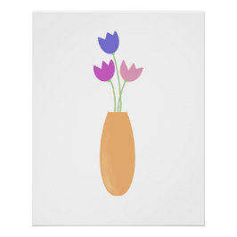Tulips in Vase Wasserfarbe Poster