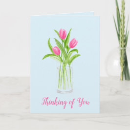 Tulips in Wasser handbemalt Aquarell Floral Karte