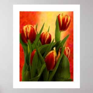 Tulips Kleine Mauer Hängen Kunst Das MUSEUM Zazzle Poster