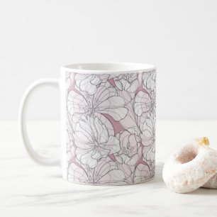 Tulips Line Zeichnend Kaffeetasse