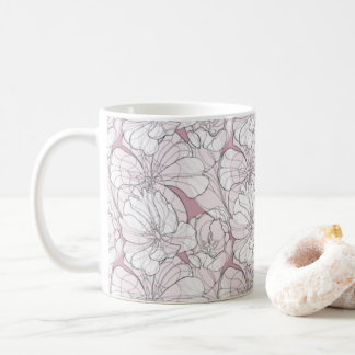 Tulips Line Zeichnend Kaffeetasse
