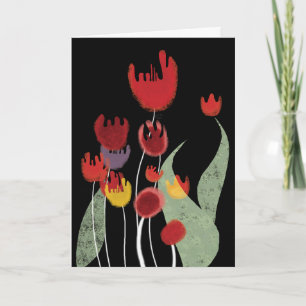 Tulips mexico Nachtpapier Blume Grußkarte Karte