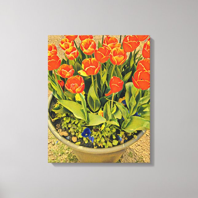 Tulips Modernes Fest der Blume Leinwanddruck (Vorderseite)