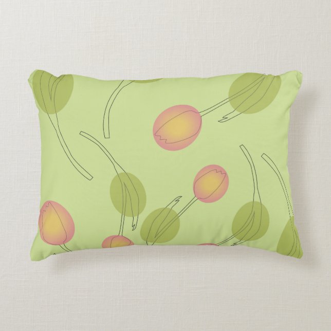 Tulips_Olive Green Dekokissen (Vorderseite)