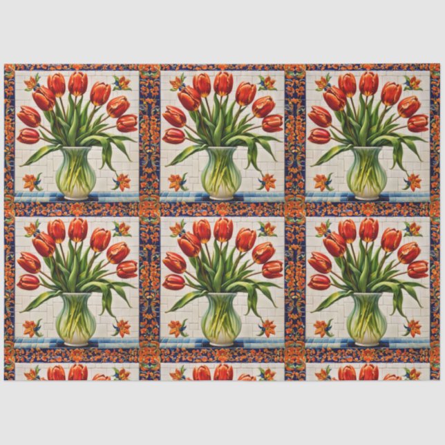 Tulips Populäre schöne Sammlung Seidenpapier (Vorderseite)