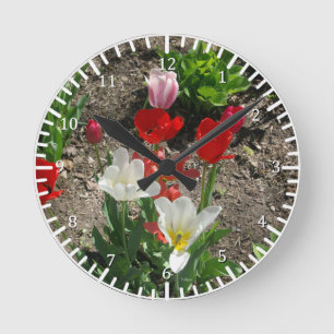 Tulips Red White Pink Uhr