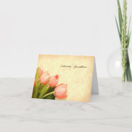 Tulips roses mariage note merci