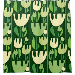 Tulips Scandinavian Style Pattern Duschvorhang