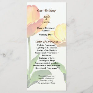 Tulips Tall und Kurzes Hochzeitsprogramm Programm