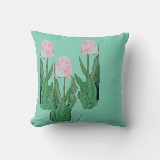 Tulips Three-Pink Kissen (Vorderseite)