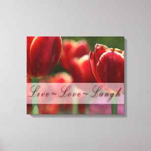 Tulips toile envelopper "rire d'amour vivant"
