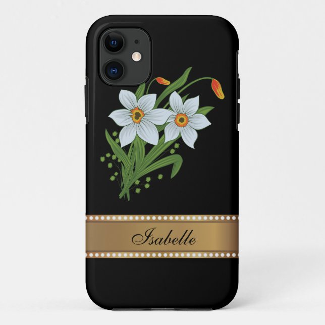 Tulips und Daffodien Personalisierter Name Case-Mate iPhone Hülle (Rückseite)
