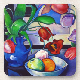 Tulips und Fruchtfleisch Untersetzer Set von 6